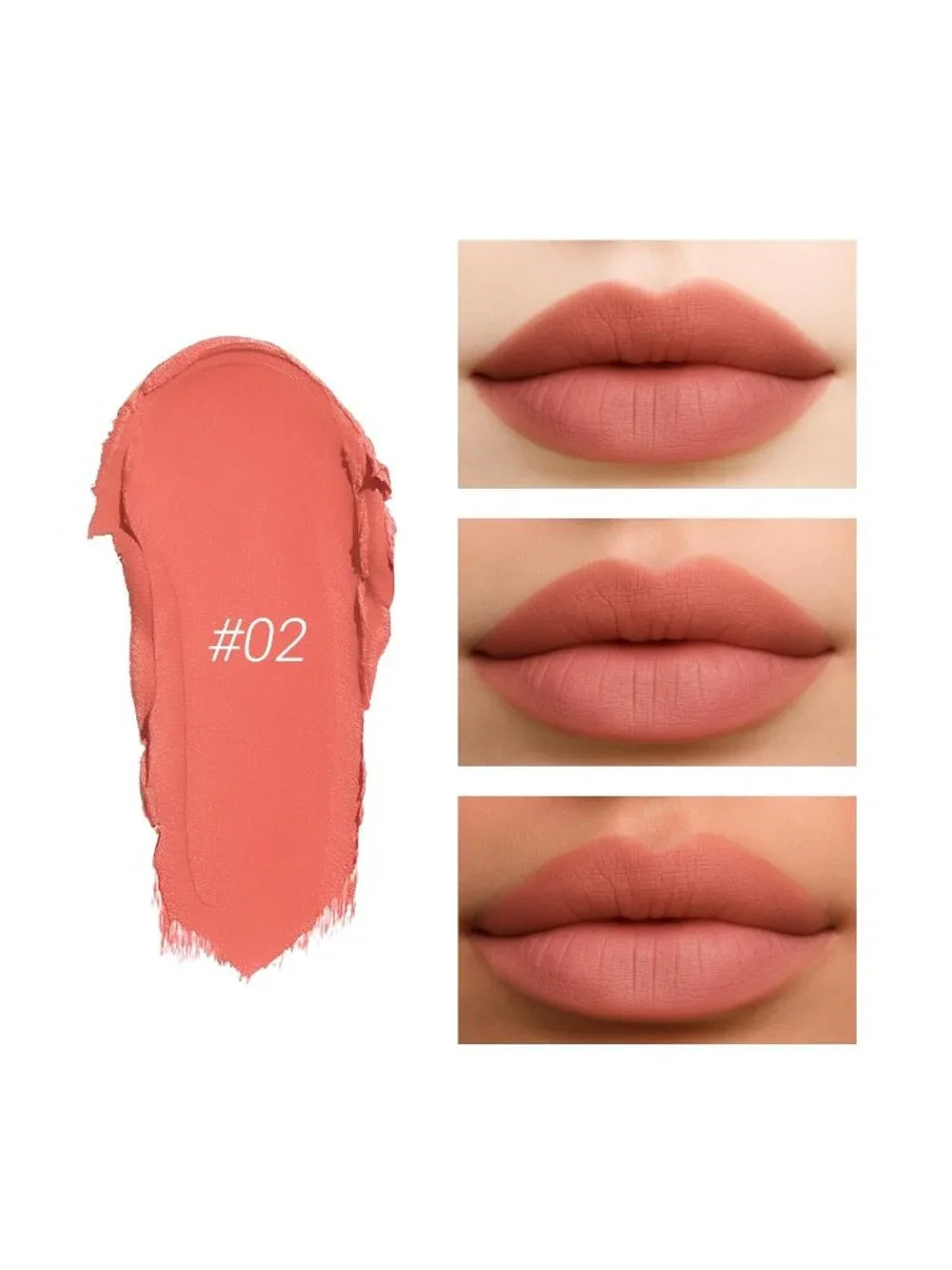 Women's 02# Coral Pink 24 Hour Long-lasting Rose Matte Lipstick Crayon